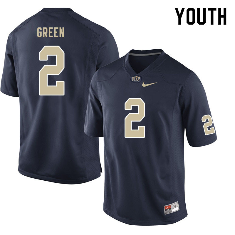 Youth #2 David Green Pitt Panthers College Football Jerseys Sale-Navy